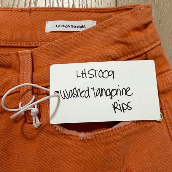 FRAME Le High Straight, Distressed, Washed Tangerine, sz 27 - Picture 8 of 15
